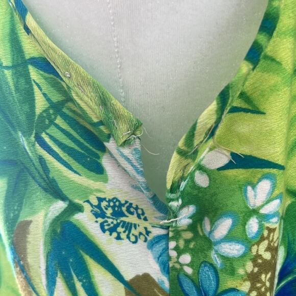 Vintage 1960s Hawaiian Sun Fashions Muumuu dress tie top size large - Picture 6 of 8